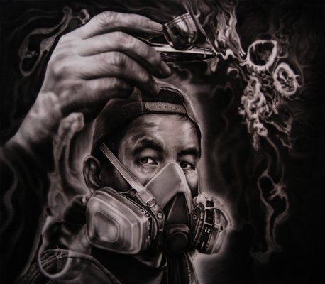 Airbrush on canvas 48"x48" - Favorite Art