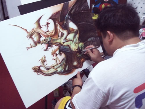 How to Airbrush Boris Master Piece on canvas - WetCanvas