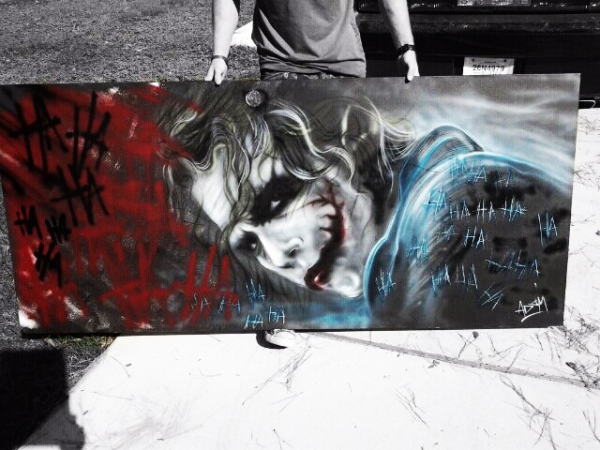 Airbrushed joker by adamdallas.com
 - Airbrush Murales