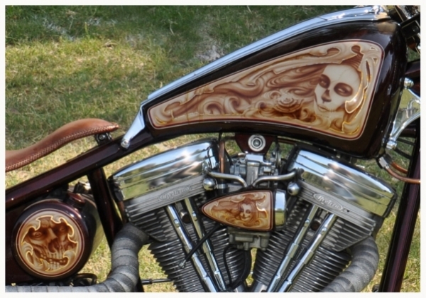 motorcycle tank airbrush art