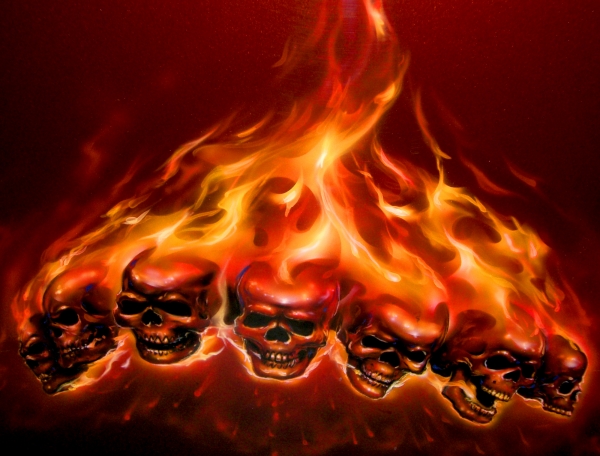 Fuego con aerografia