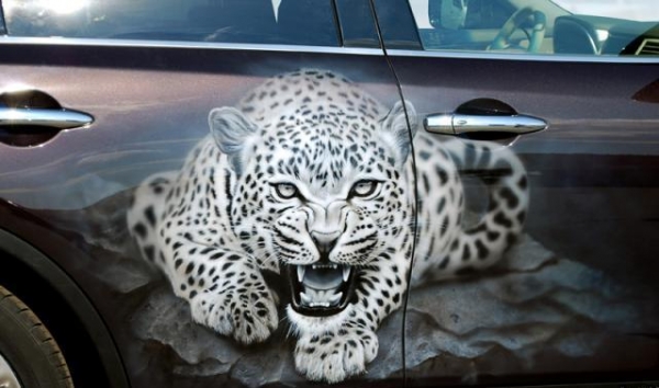 airbrush, car, infiniti, fx, painting, leopard