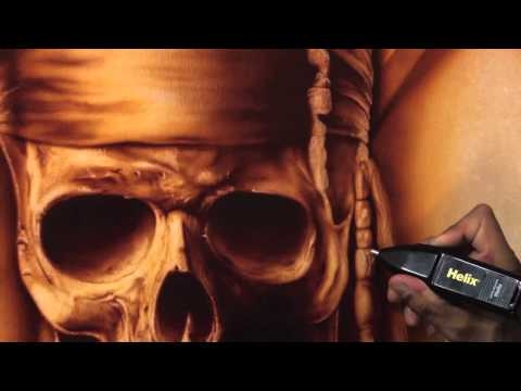 Airbrushing Monochromatic Pirate on Canvas w/ Cory Saint Clair - YouTube - Airbrush Videos