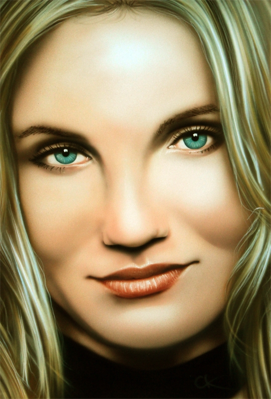 Cameron Diaz on paper. A3 - Photorealism