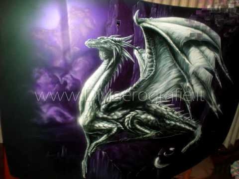 AIRBRUSH PAINTING - DRAGON ON BONNET - STEP BY STEP by il mitico DM Aerografie - Airbrush Videos