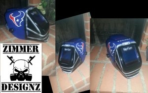 Airbrush hard hats and helmets Houston Texas welding hoods - Custom Paint and Print Zimmerdesignz
