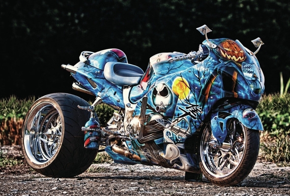 Wallpaper suzuki hayabusa, tuning, airbrush, suzuki, sport bike - Airbrush Artwoks