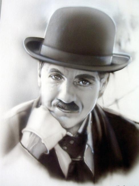 Chaplin ritratto (Aerografie, Dipinti)