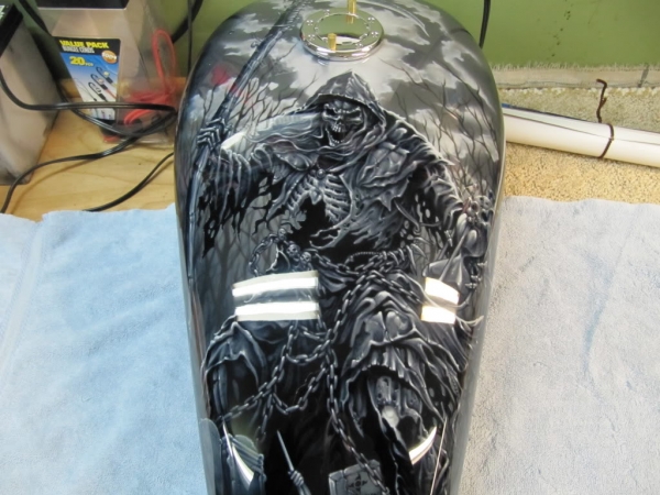 Grim Reaper Airbrush tank Job - Airbrush Artwoks