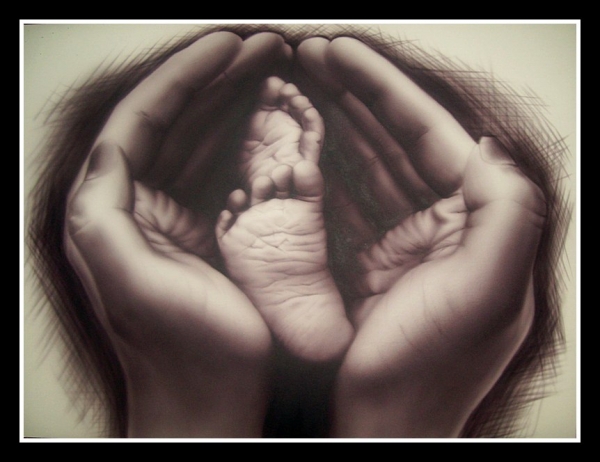 Baby Feet in Hands by MikeLangston - Favorite Art