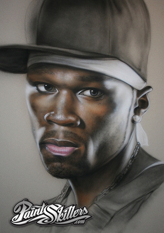 50 CENT AIRBRUSH  REALISTIC PORTRAIT  by Konf Just Airbrush 