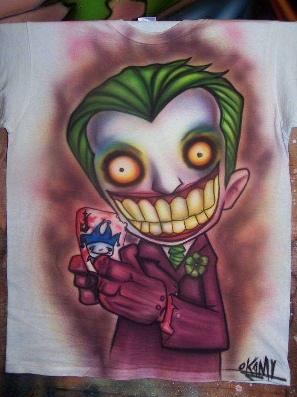 joker-airbrush-t shirt by OKAMIAIRBRUSH