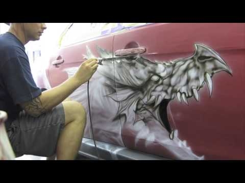 Airbrushed Evo X Dragon by Killer Kreations - Airbrush Videos