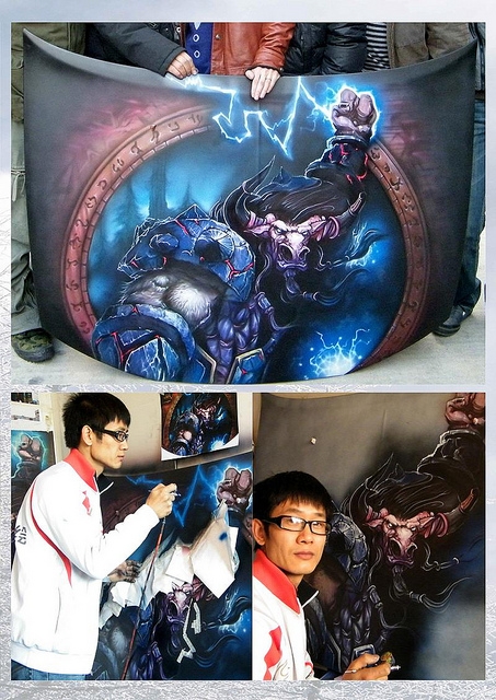 Custom airbrush car motorcycle art painting by Dongbai Tang - Kustom Airbrush