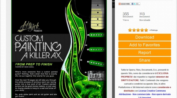 Free Download Airbrush Stencil Step - "Custom Guitar"