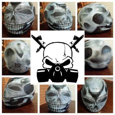 Custom airbrushed full face skull helmet