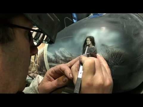 Indian native airbrush painting Harley Davidson video apprendre à peindre à l'aérographe - Airbrush Videos