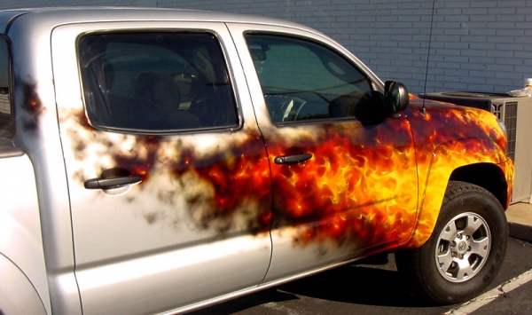 Real flames on truck - Hott Wheels Car Club - Photorealism