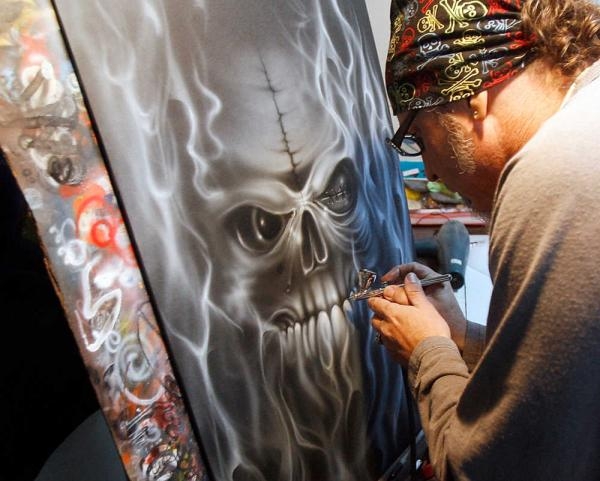 Airbrush artistry: His canvas is all around