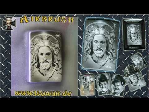 Zippo Jesus  Step by step - YouTube - Airbrush Videos