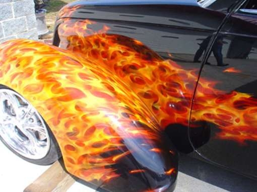 Real Flames on Hot Road