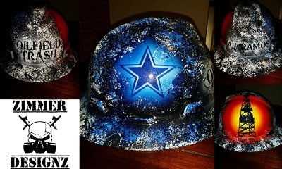 Oilfield Trash Dallas Cowboys hard hat by ZimmerDesignZ.com