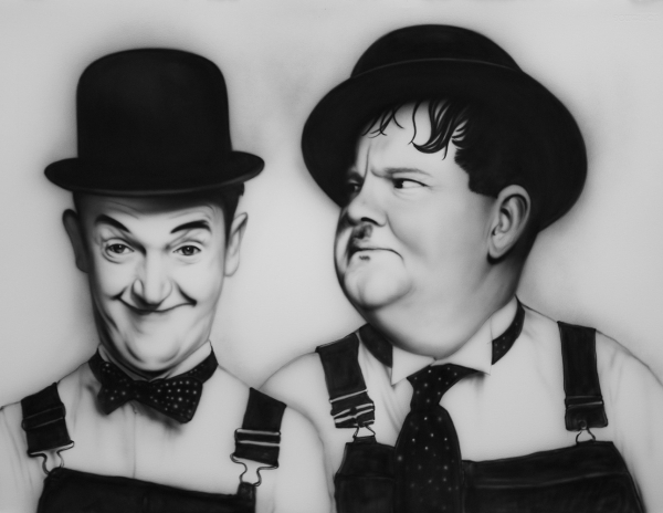 Laurel and Hardy
Acrylic on art paper. - Giorgio uccelini 
