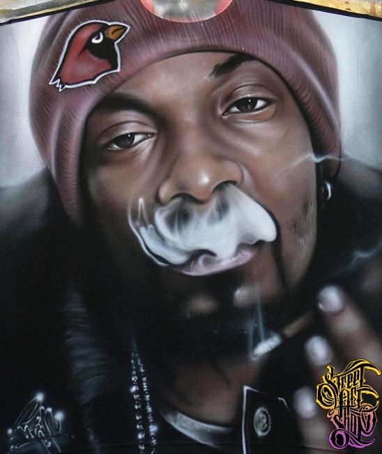 Snoop Dogg Airbrushed T-shirt by PrimoOne - Fotorealismo