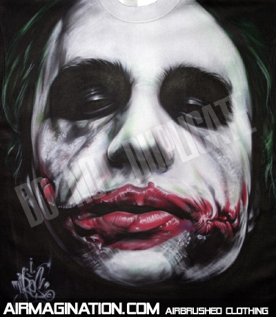 Airbrush Joker Scars Shirt | Dark Knight Airbrushed T-Shirt