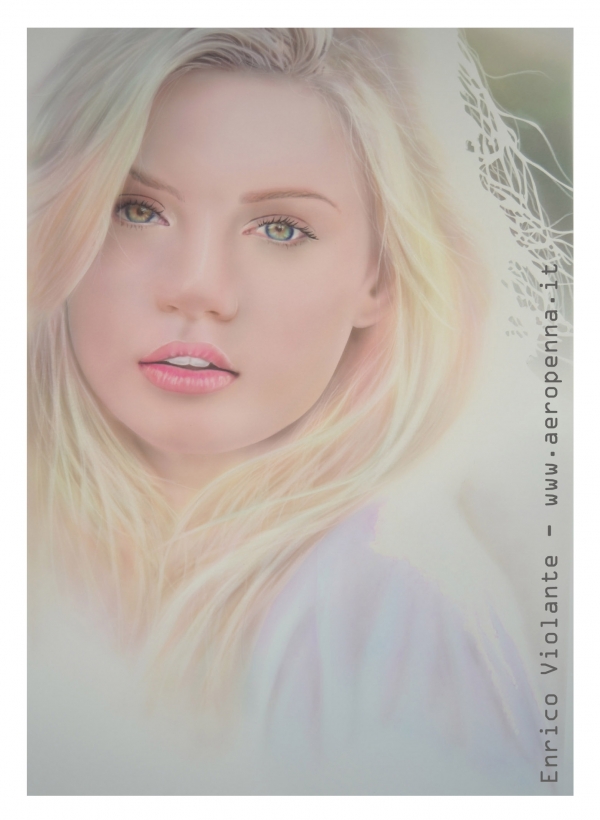 blonde girl portrait, cm.50x70 on schoeller