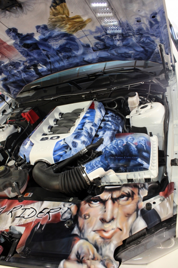 Engine compartment, 2014 Mustang GT. House of Kolor. - Rides