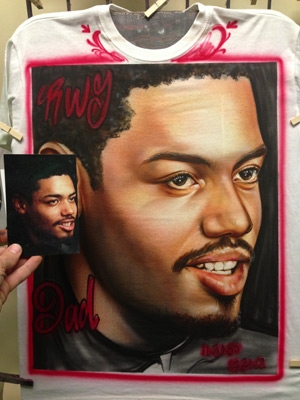 Airbrus portrait on tshirt
