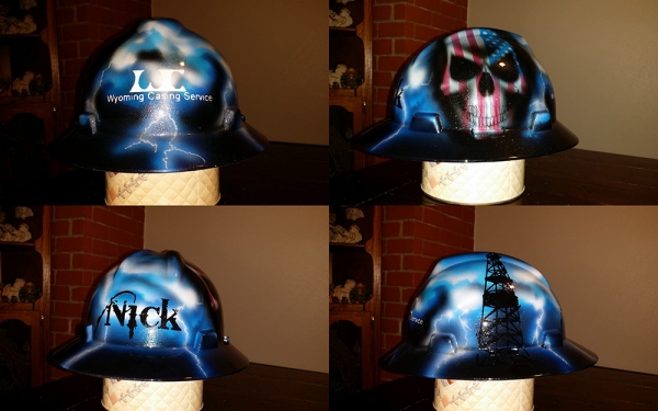 Custom painted American flag skull hard hat  ZimmerDesignZ.com - Hard Hats