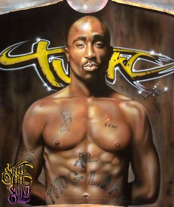 2Pac Airbrush T-Shirt by PrimoOne