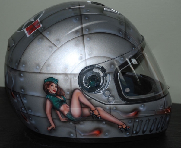 Pinup Girl Old School Military Helmet