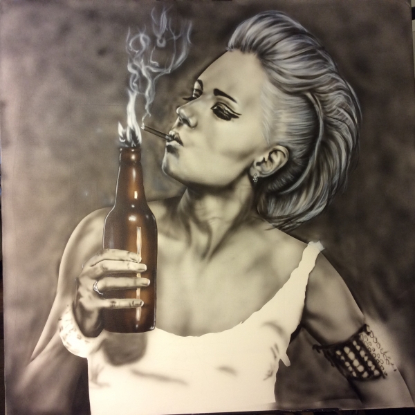 Airbrush painting on canvas