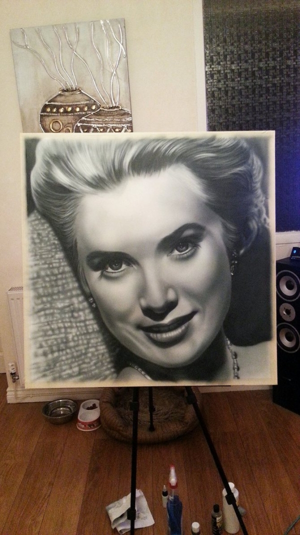 Grace Kelly Airbrush Portrait by maffikus