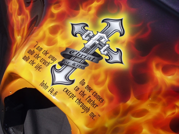 Christ For Life Motorcycle with RealFire &ndash; Custom Painted Vehicles