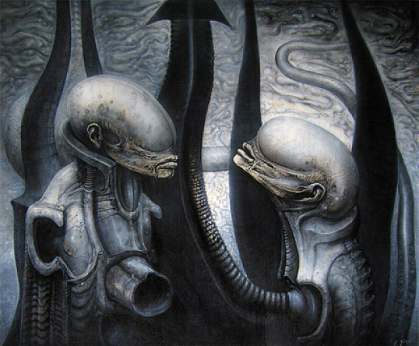 ORIGINAL H.R. GIGER AIRBRUSH PAINTINGS, SKETCHES, 