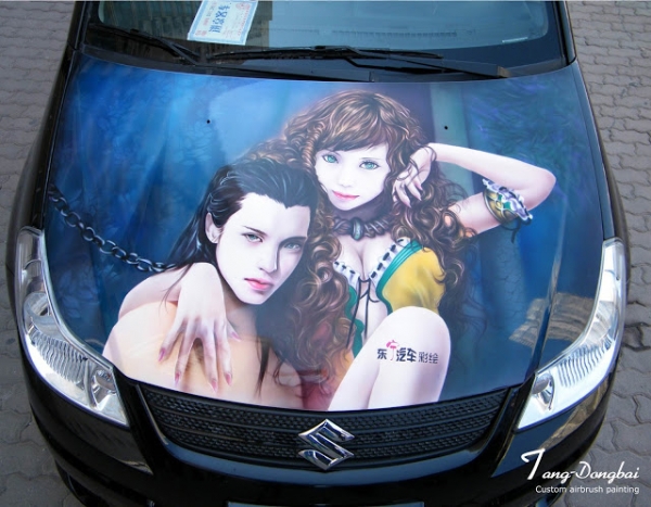 Airbrush Car Painting By Dongbai Tang | Cool 3D Magic Murals Painting - Airbrush Art