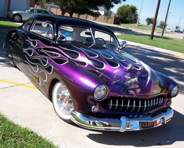 Hotrod purple flame grim reaper by Andrew Burton (LEGENDACB) - Kustom Airbrush