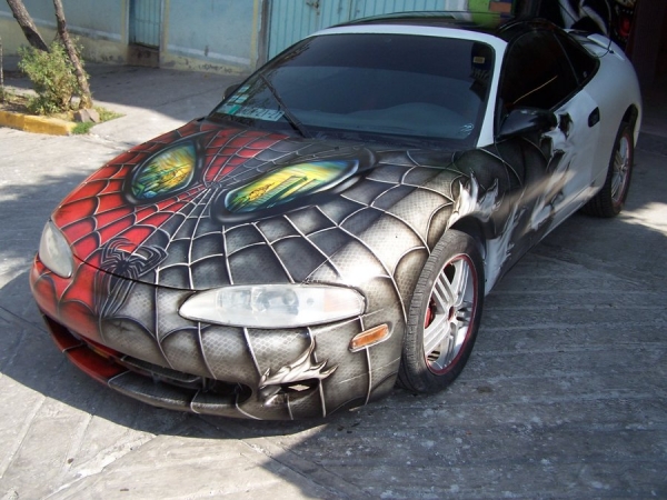 Spider car - airbrush okami by OKAMIAIRBRUSH