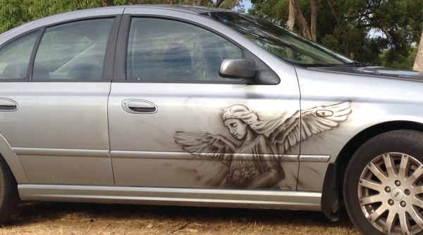 'Grief' - Angel with skulls on my Ford. 