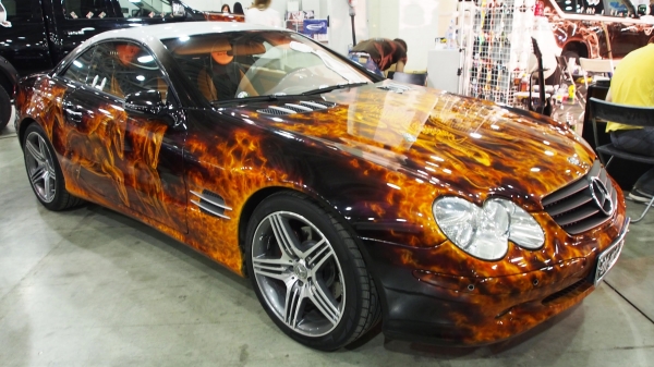 Mercedes in Flame!