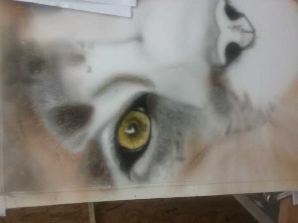 first layer of color being added - Airbrush Step by Step