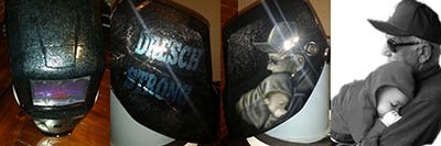 Portait welding hood in Memory of Grandfather lost.
Zimmer DesignZ custom paint shop houston Texas - Zimmer DesignZ