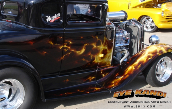 True Fire on awesome Hot Rod - Kustom Airbrush