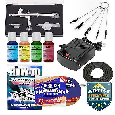 $37.82 for this #Cake Decorating #Airbrush #Kit Gravity Feed Gun Air Compressor - 4 Color Set