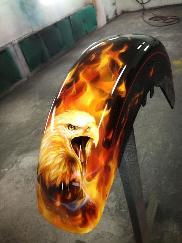 Flames and eagle - Kustom Airbrush