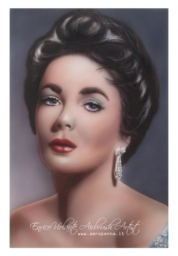 Elizabeth T. -  airbrush on paper - Airbrush Artwoks